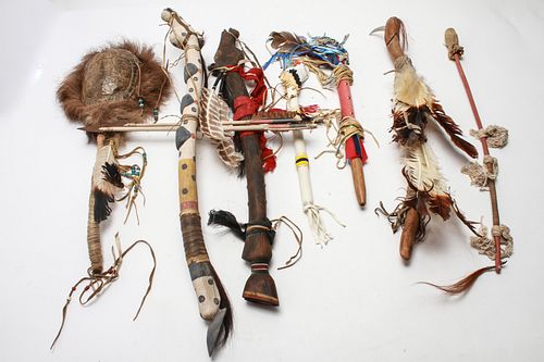 Native American Medicine Man Rattle & Others, 7