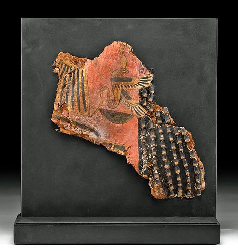 Egyptian Cartonnage Fragment - Crowned Uraeus w/ Wings