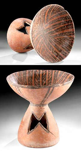 Chinese Neolithic Bichrome Footed Vessel w/ TL