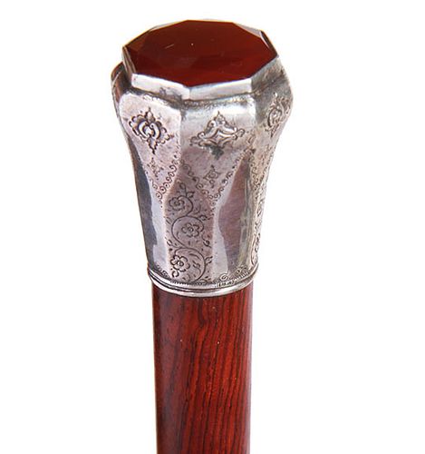 Silver and Carnelian Cane