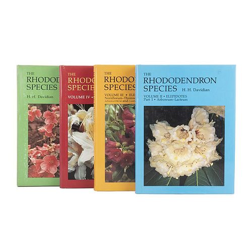 Davidian, H. H. The Rhododendron Species. Portland, Oregon: Timber Press, 1982, 1989, 1992, 1995. Lepidotes & Azaleas. Pieces: 4.