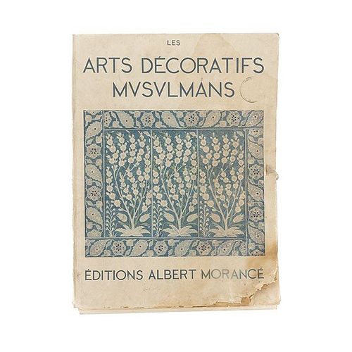 Les Arts Décoratifs Musulmans. Paris: Éditions Albert Morancé. fo. marquilla, 14 p. + 60 plaques. Ex-libris seals.