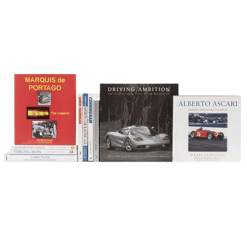 Books on Drivers and Races. Marquis de Portago / Driving Ambition / American Sports Cars Racing / Carrera Panamericana... Pieces: 10.