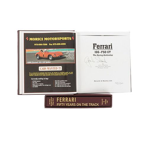 Starkey, John - Renwick, Christopher - Olcsyk, Philippe. Ferrari 166 - F50 GT/ Ferrari: Fifty Years on the Track. Signed. Pieces: 2.