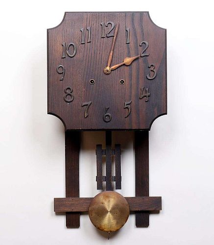 William L. Gilbert Clock Co Mission Oak Wall Clock