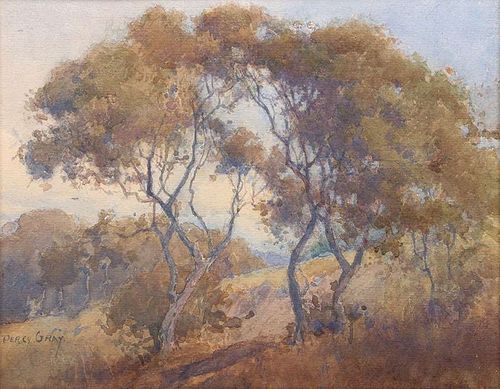 Percy Gray Watercolor California Oak Trees c1910