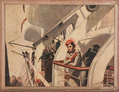 McClelland Barclay (1891-1943) Bon Voyage, Illustration, Oil on canvas,