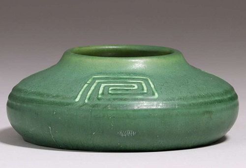 Hampshire Pottery Squat Matte Green Vase