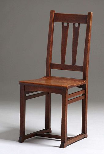 Early Stickley Brothers #392 1/2 Cutout Side Chair