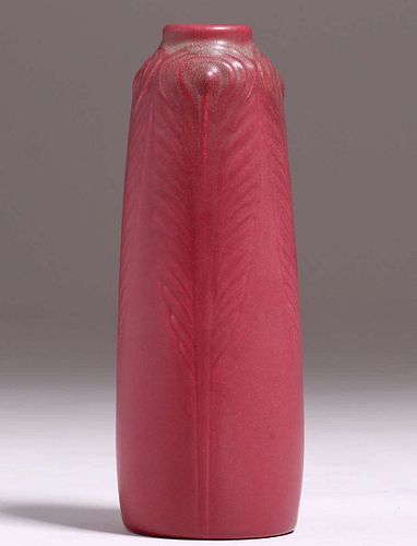 Early Van Briggle Peacock Feather Vase 1903