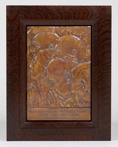 Norman Rockwell "Freedom of Worship" Copper Plaque