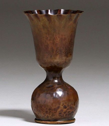 Dirk van Erp Hammered Brass Shell Casing Vase