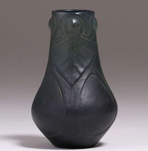 Early Van Briggle Vase 1905 Gunmetal Grey Matte Glaze