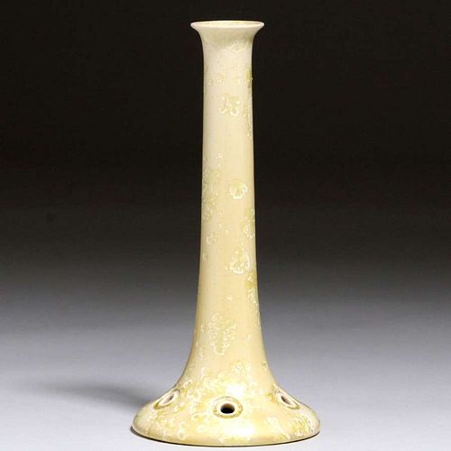 Adelaide Robineau Ivory Crystalline Stem Vase c1905