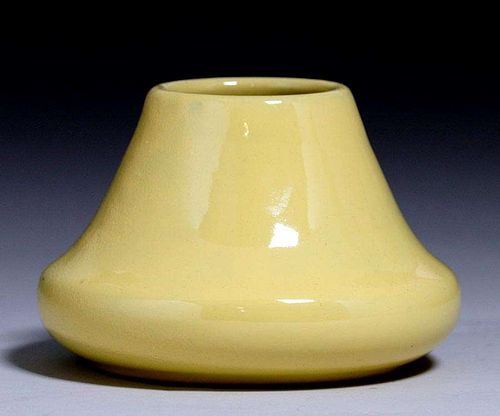 California Faience Yellow Volcano-Shaped Vase
