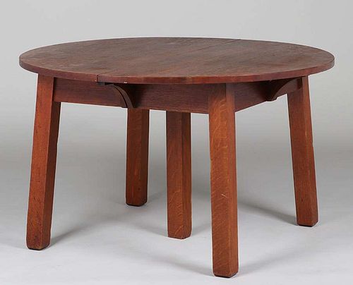 Early Limbert Five-Leg Dining Table c1905