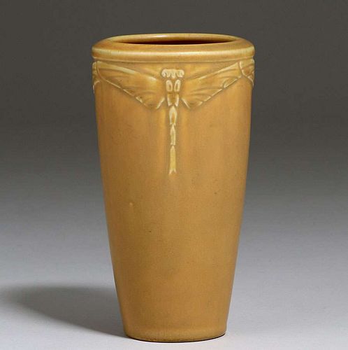 Rookwood Yellow 1920 Dragonfly Vase