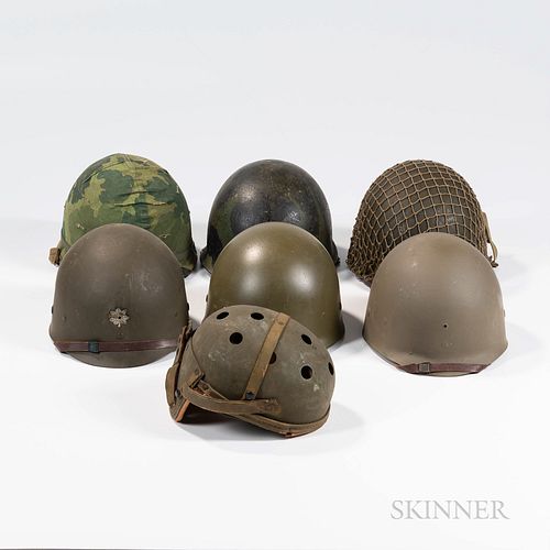 Three U.S. Helmets, a U.S. Tanker Helmet, and Three Liners