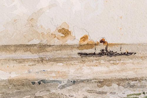 Norman Wilkinson (British, 1878-1971) Three Ships on the Ocean, Watercolor,
