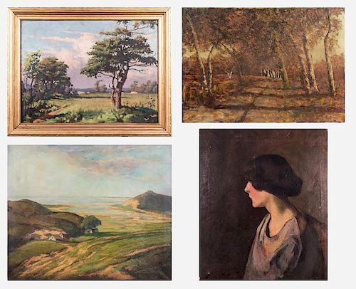 Artist Unknown (20th Century) Three Landscapes, Oil on canvas,