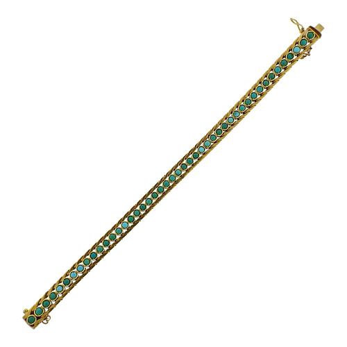 1970s 18K Gold Turquoise Bracelet