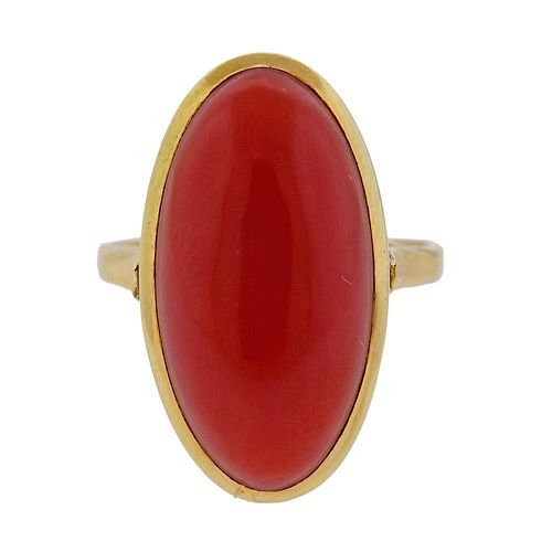 14K Gold Coral Ring for sale at auction on 19th March | Bidsquare