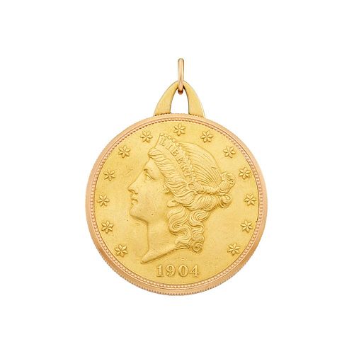 Corum 18k Gold 1904 20 Dollar Coin Watch Pendant 