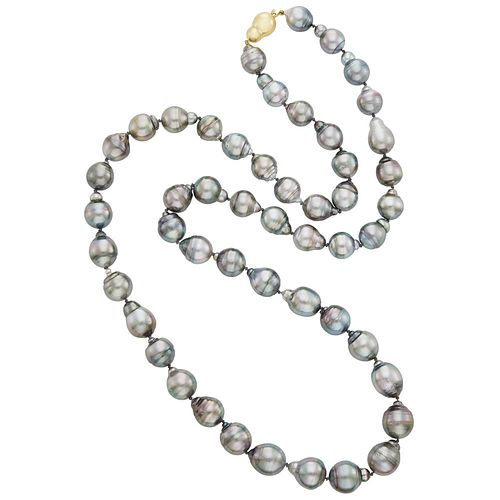 14k Gold Baroque Tahitian Pearl Necklace 