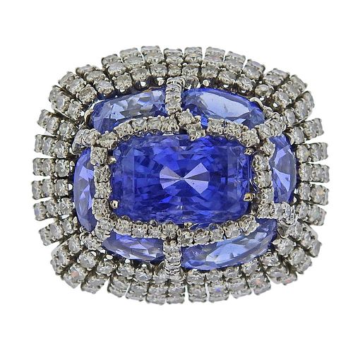 Van Cleef &amp; Arpels Sapphire Diamond 18k Gold Ring 