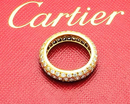Cartier 18k Gold Diamond Eternity Band /Ring Size 4.5