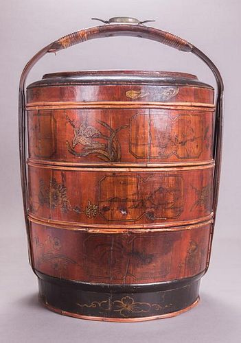 A Chinese Four-Part Wedding Basket, 20th Century.