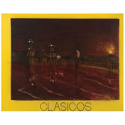 HUGO PÉREZ GALLEGOS, Clásica explosión, Signed and dated 2012 on back, Oil on canvas, 31.4 x 39.3" (80 x 100 cm), w/ certificate