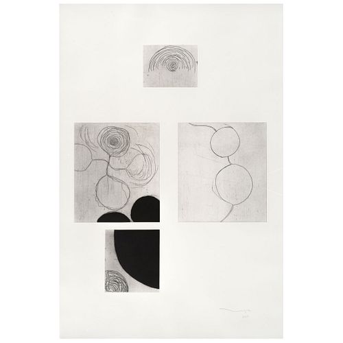 MAGALI LARA, Pausa, separación G, Signed and dated 2017, Etching and aquatint on paper, 45.6 x 30.3" (116 x 77 cm), w/certificate