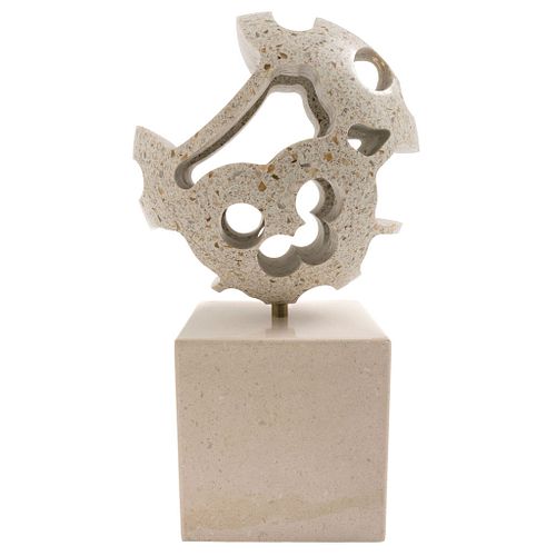 FERNANDO PACHECO, Corian 1, Signed and dated 18, Sculpture in corian on marble base, 14.5 x 8.6 x 5.9" (37x22x15 cm) total measurements, Certificate