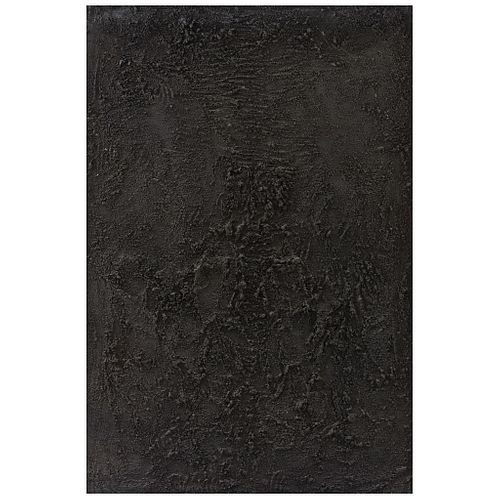 BEATRIZ ZAMORA, El negro #30, Signed and dated Mayo-1978 on back, Mixed technique on canvas, 59 x 39.3" (150 x 100 cm)