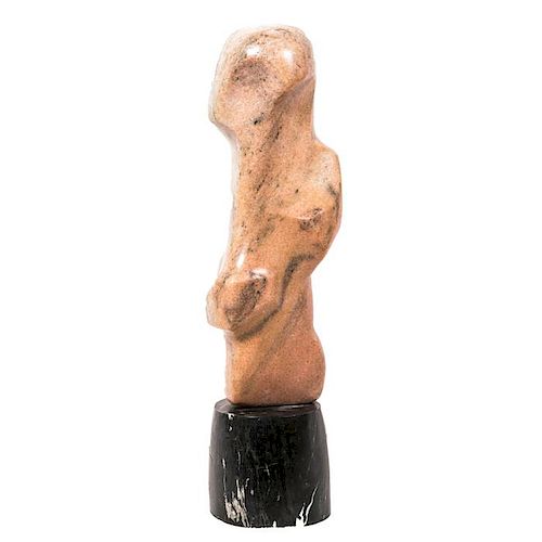Jenkings (20th Century) Untitled, Pink marble sculpture,