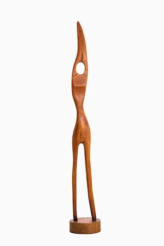 Artist Unknown (20th Century) Untitled Figure, Carved wooden sculpture,