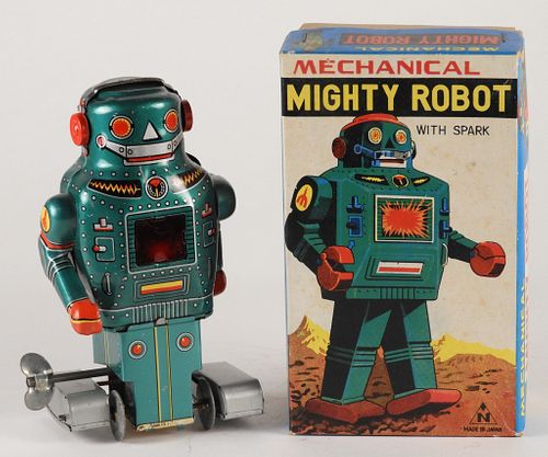 Japanese Noguchi Mechanical Mighty Robot Tin Toy