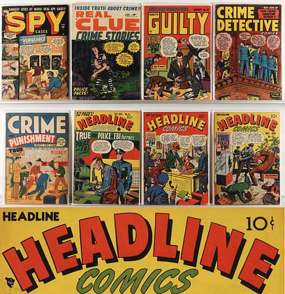 8PC Hillman Prize Pub. Golden Age Crime Spy Comics
