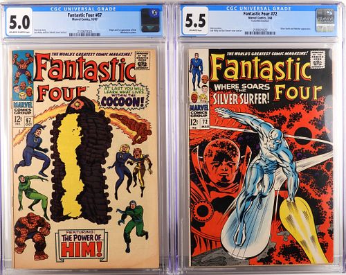Marvel Comics Fantastic Four #67 #72 CGC 5.0 5.5