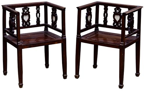 Chinese Export Hardwood Armchairs