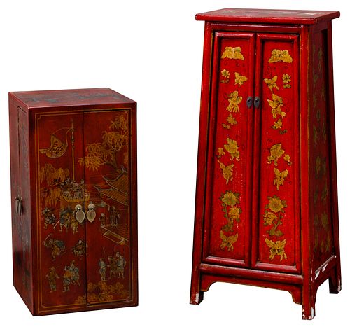 Asian Style Red Cabinets