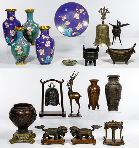Asian Bronze and Cloisonne Assortment