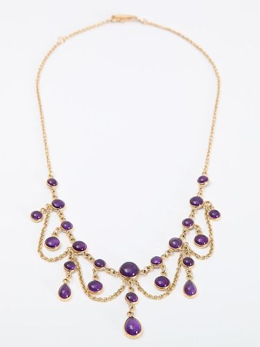 14K GOLD AND AMETHYST NECKLACE