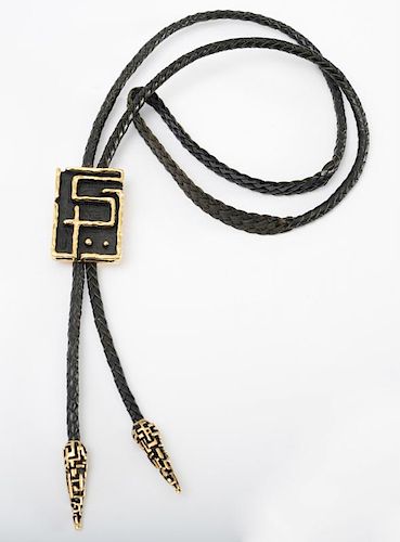 14K GOLD AND METAL BOLO TIE