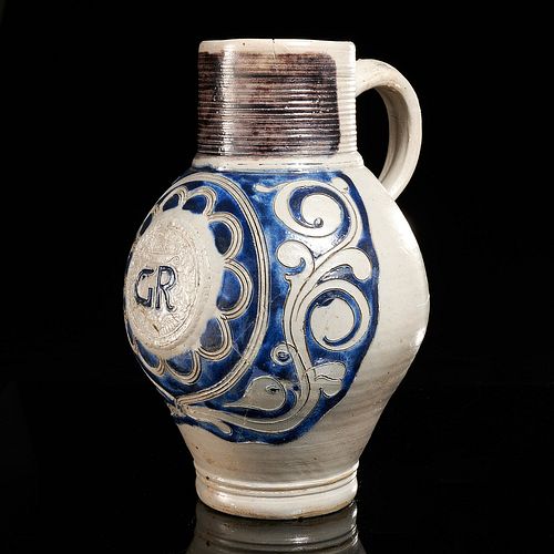 English salt glazed stoneware jug