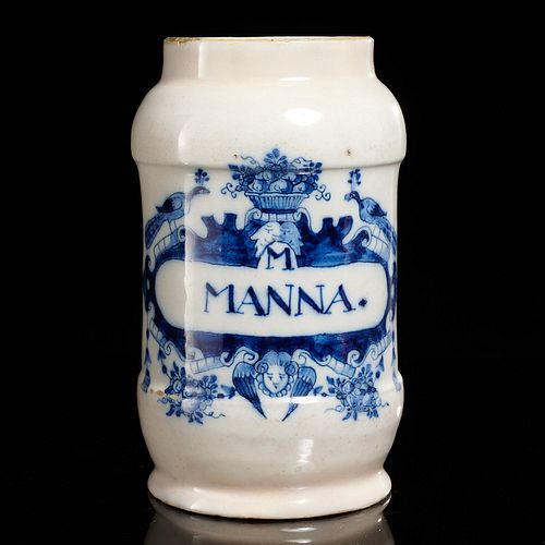 Antique Delft glazed earthenware drug jar