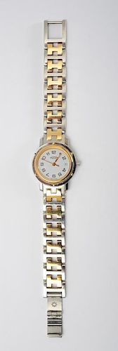 HERMÈS GOLD AND STAINLESS STEEL LADIES WRISTWATCH