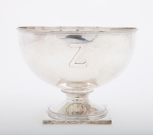GEORG JENSON, INC. USA MONOGRAMMED SILVER FOOTED BOWL