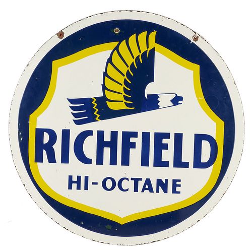 Vintage porcelain/metal Richfield Hi-Octane sign
